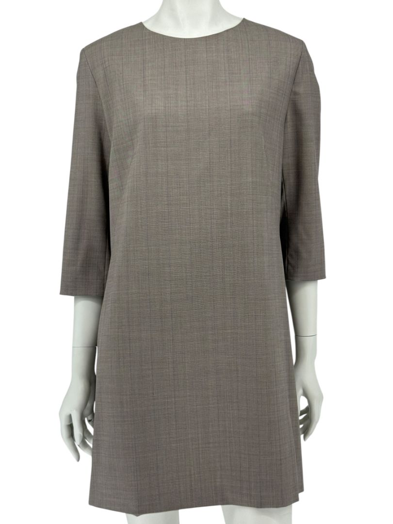 The Row Taupe Wool-Blend Shift Dress – Size M