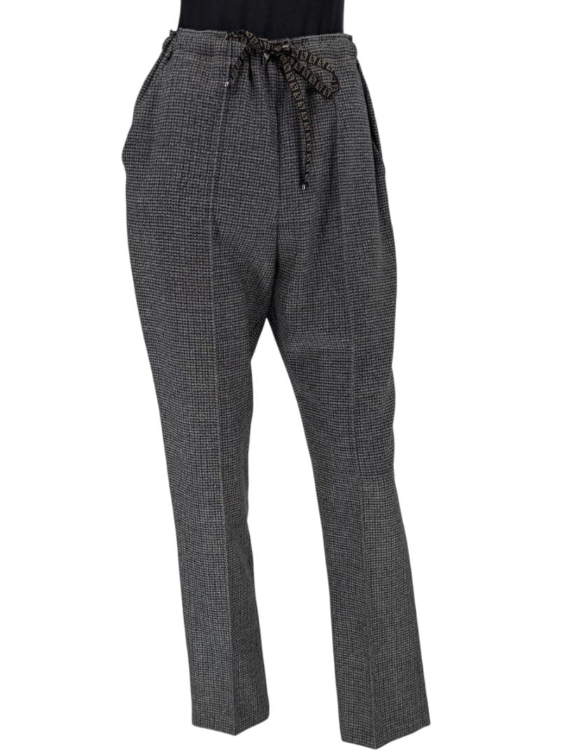 Fendi Roma Grey Wool-Blend Checked Pantsuit – Size IT 42 (Jacket) / IT 40 (Pants)