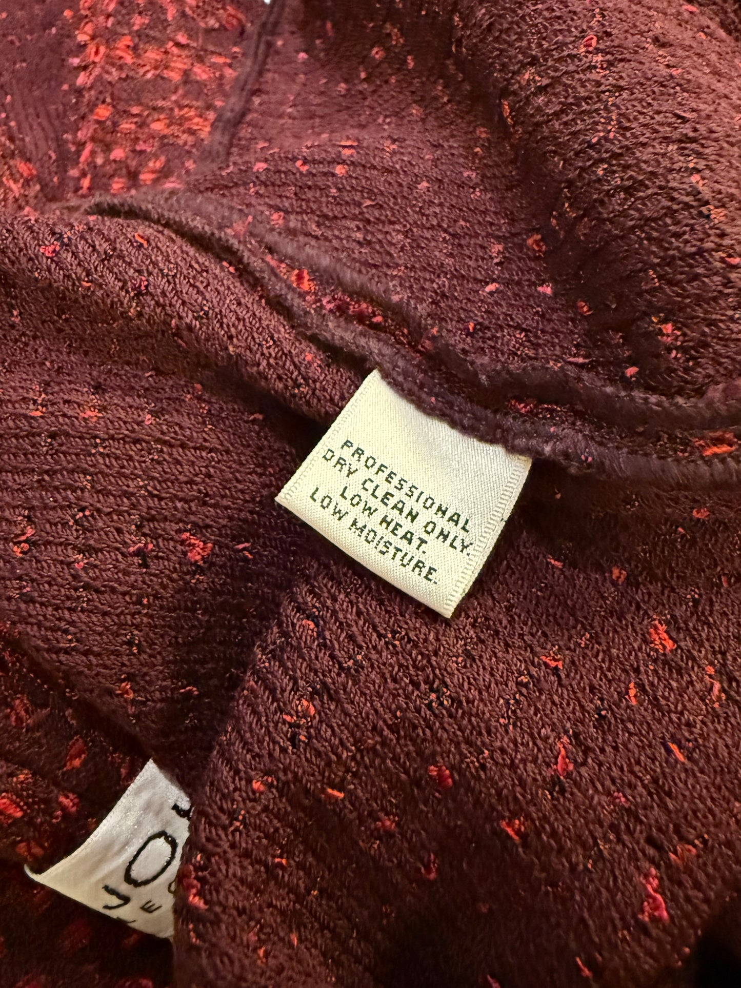 St. John Collection Red & Burgundy Knit Skirt Suit - Size 6