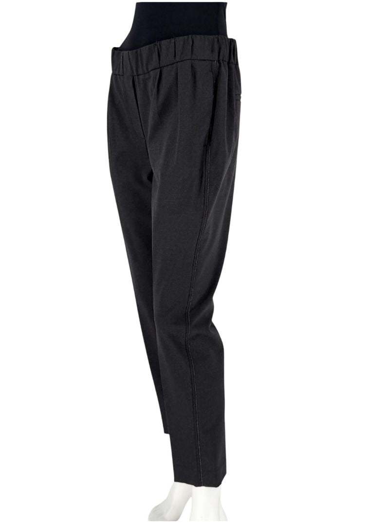 Brunello Cucinelli Charcoal Grey 100% Silk Pants – Size IT 44 / US 8