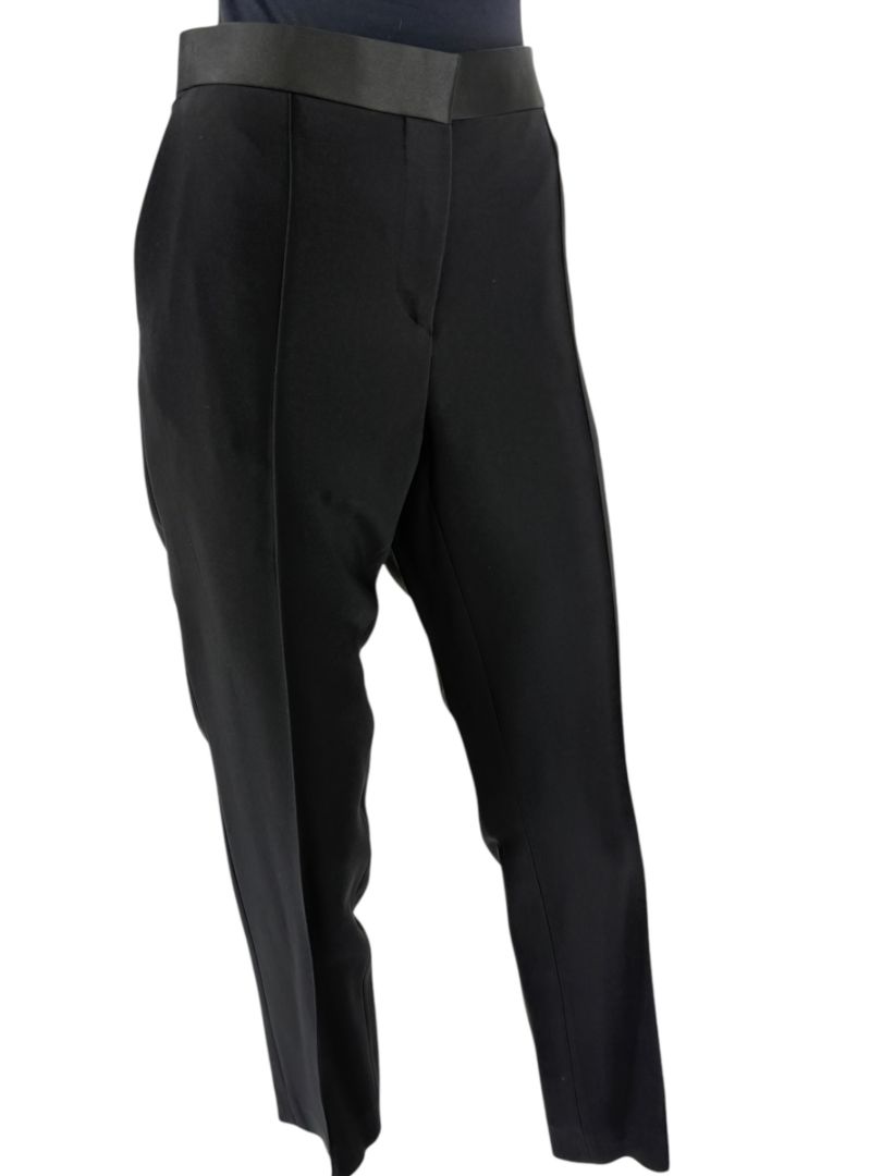 Céline Black Cropped Trousers with Satin Waistband – Size IT 42
