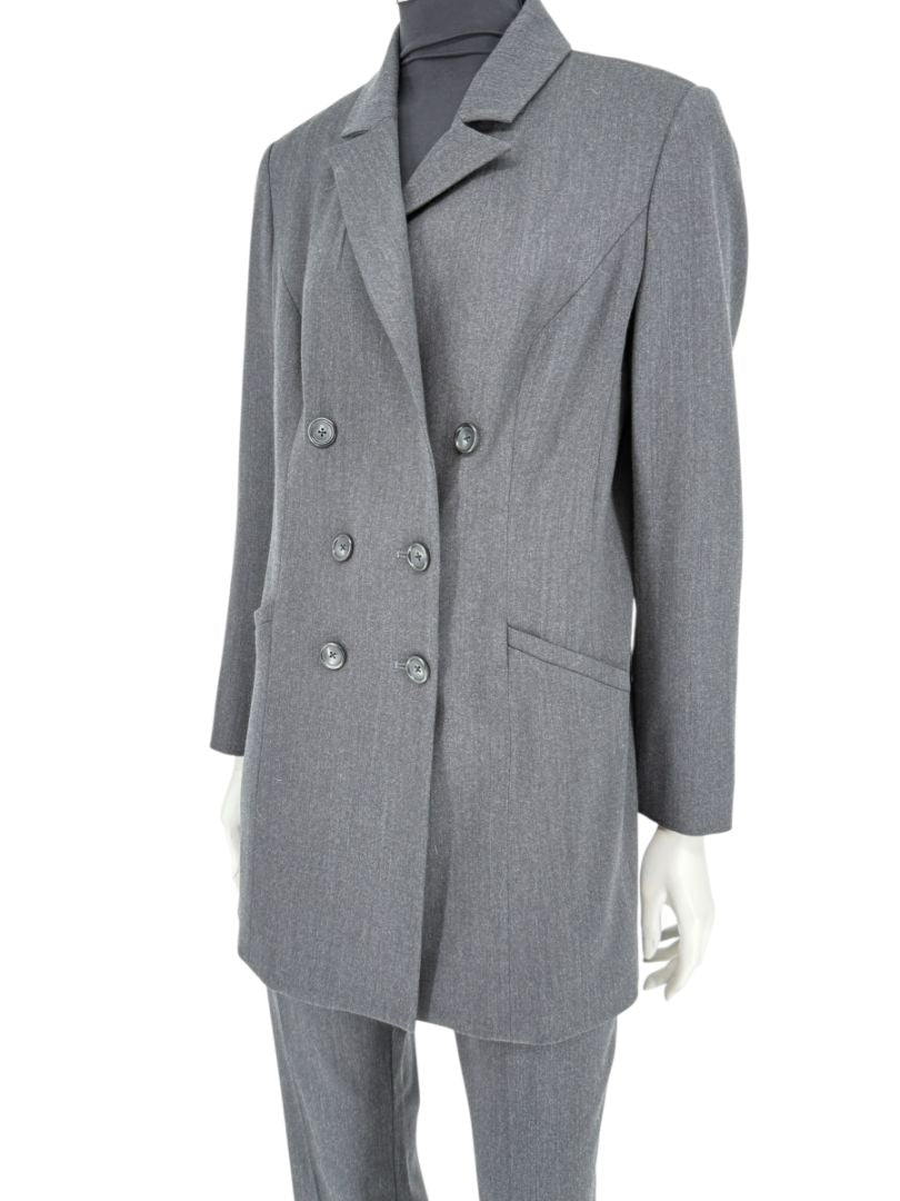 Pamella Roland Charcoal Grey Tailored Pantsuit – Large