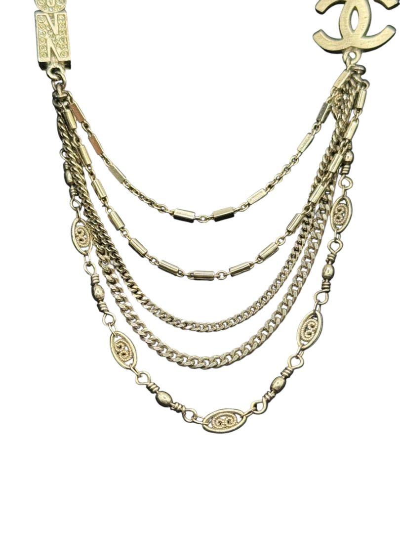 Chanel Crystal CC London–Paris Multi-Strand Chain Brooch – Silver Tone (Fall 2008)