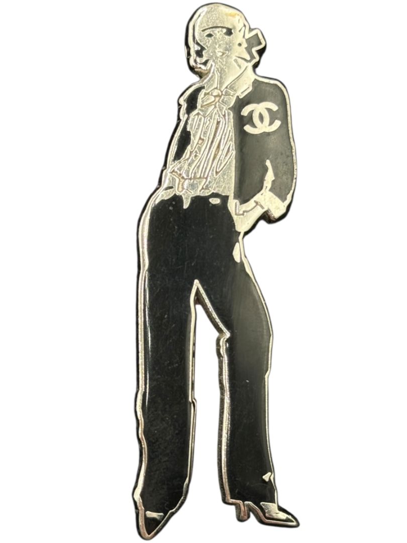 Chanel Black & Silver Silhouette Brooch – Spring 2003