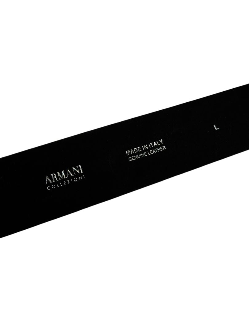 Armani Collezioni Black Patent Leather Belt – Size 42 (L) – 2" Wide