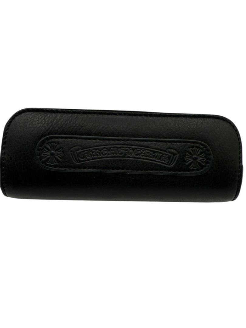 Chrome Hearts Black Leather Eyeglass Case – Brand New