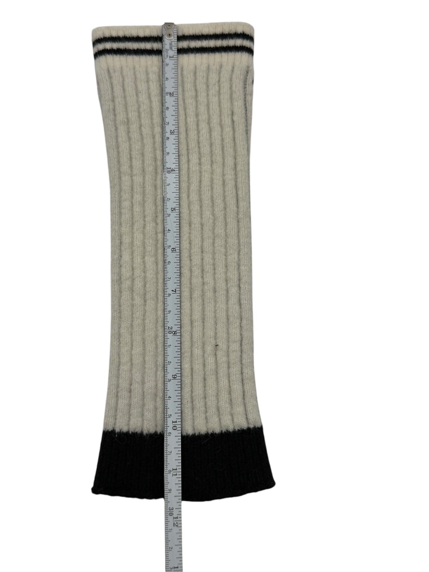 Chanel CC Combat Boot Leg Warmers Cream/Black