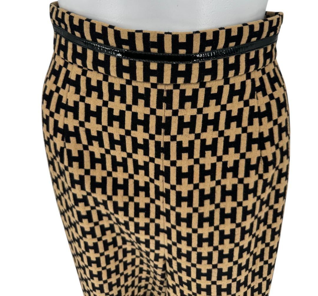 Vintage Halston “H” Patterned Straight-Leg Pants