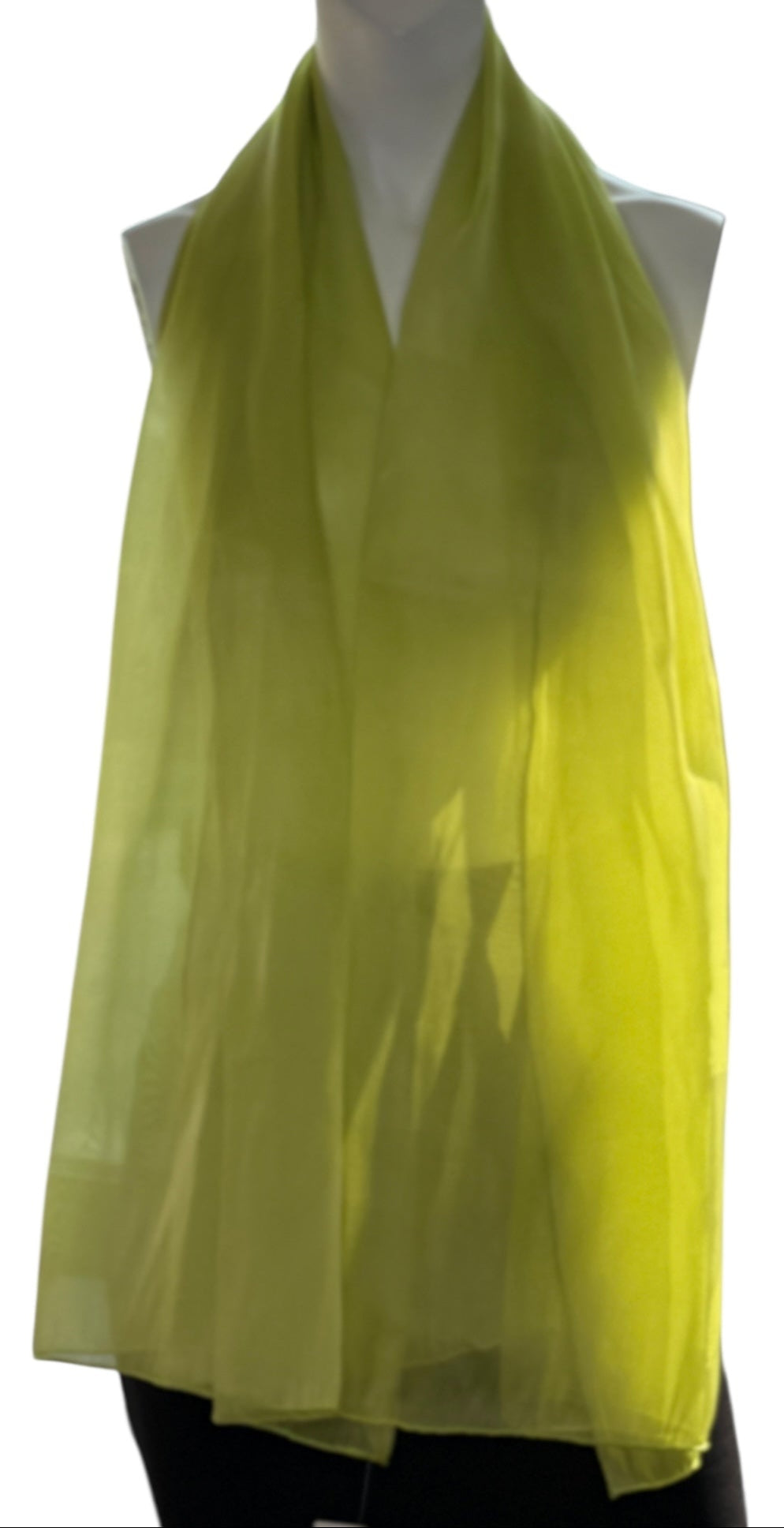 Chanel Sheer Logo Scarf in Chartreuse Green – Made in Italy