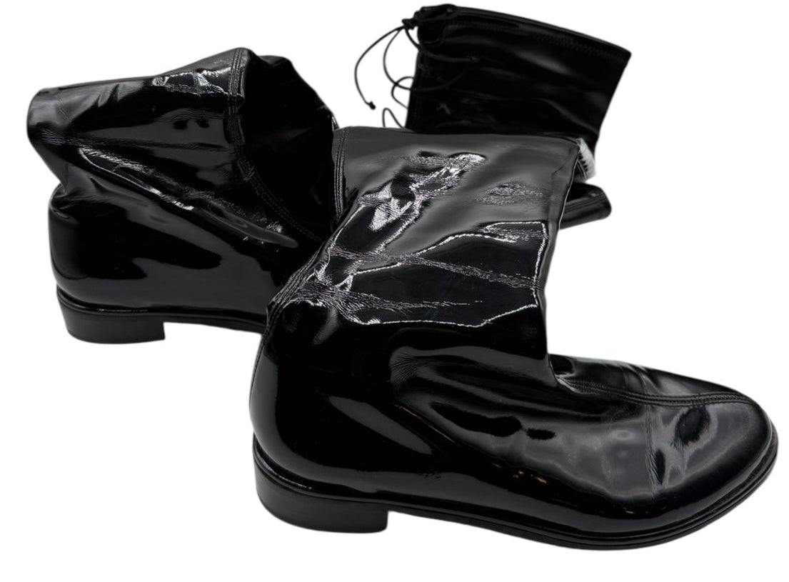 Stuart Weitzman 50/50 Over-the-Knee Boots in Black Patent Leather – Size 9.5