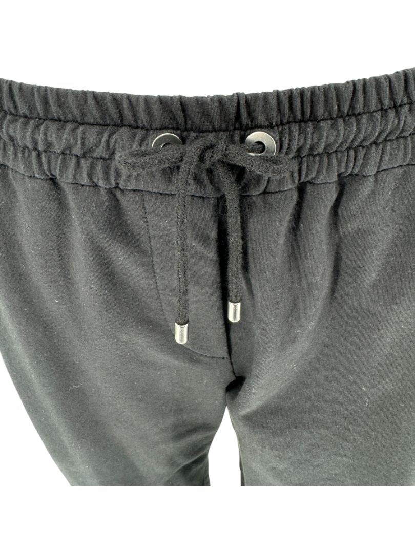 Brunello Cucinelli Black Cotton Joggers with Metallic Trim - Large