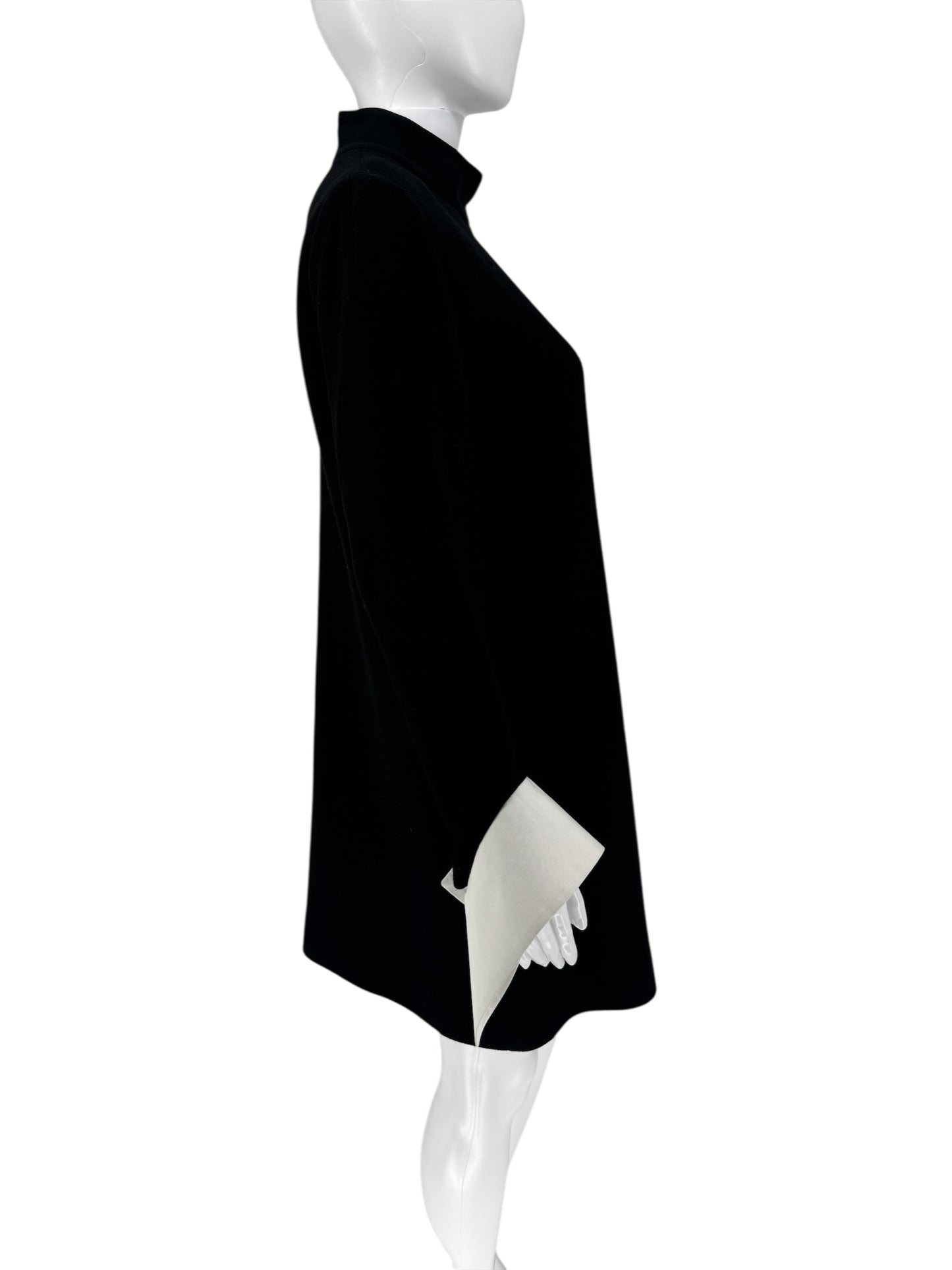 Victoria Victoria Beckham Wool Shift Dress with Contrast Cuffs - Size 8