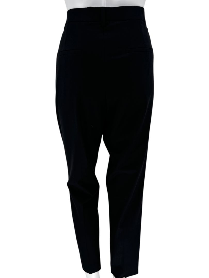 Brunello Cucinelli Black Tapered Trousers with Monili Bead Belt - Size 8