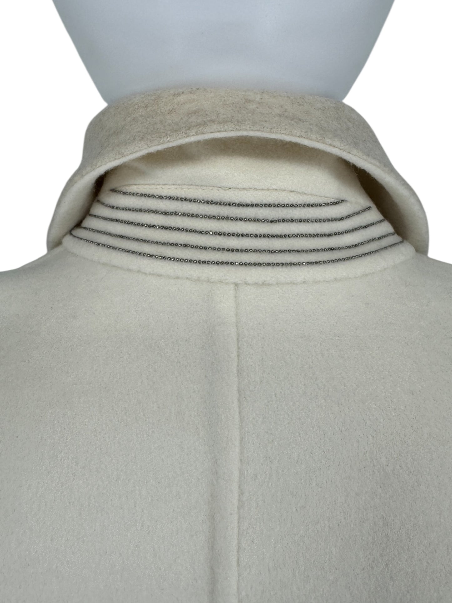 Brunello Cucinelli Reversible Cashmere Coat with Monili Detail - Size 4