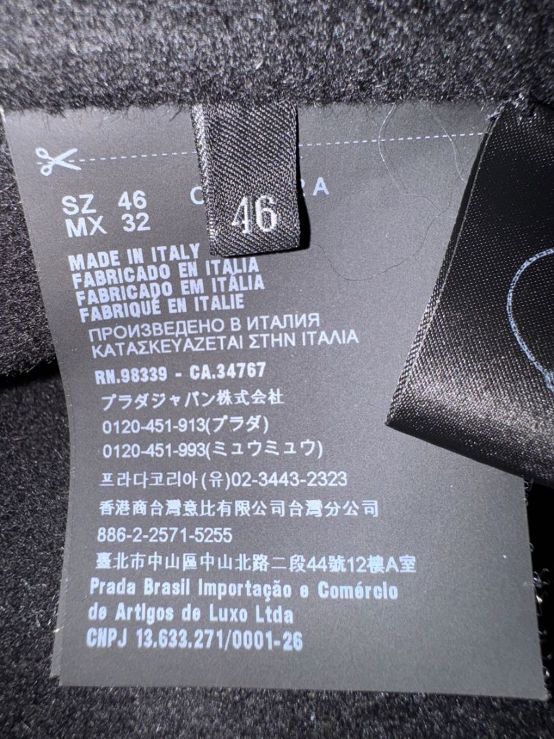 PRADA Black Cashgora Oversized Coat – Size IT 46