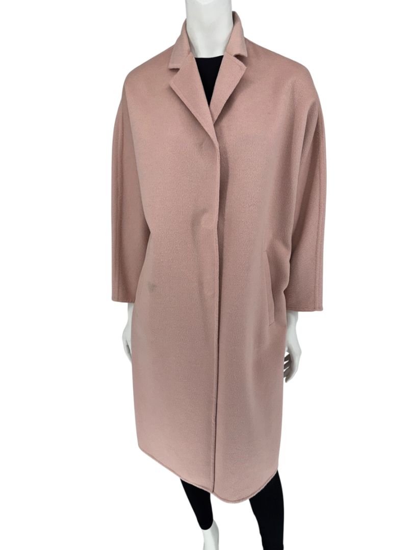 Prada Blush Pink Alpaca-Blend Cocoon Coat – Size IT 36