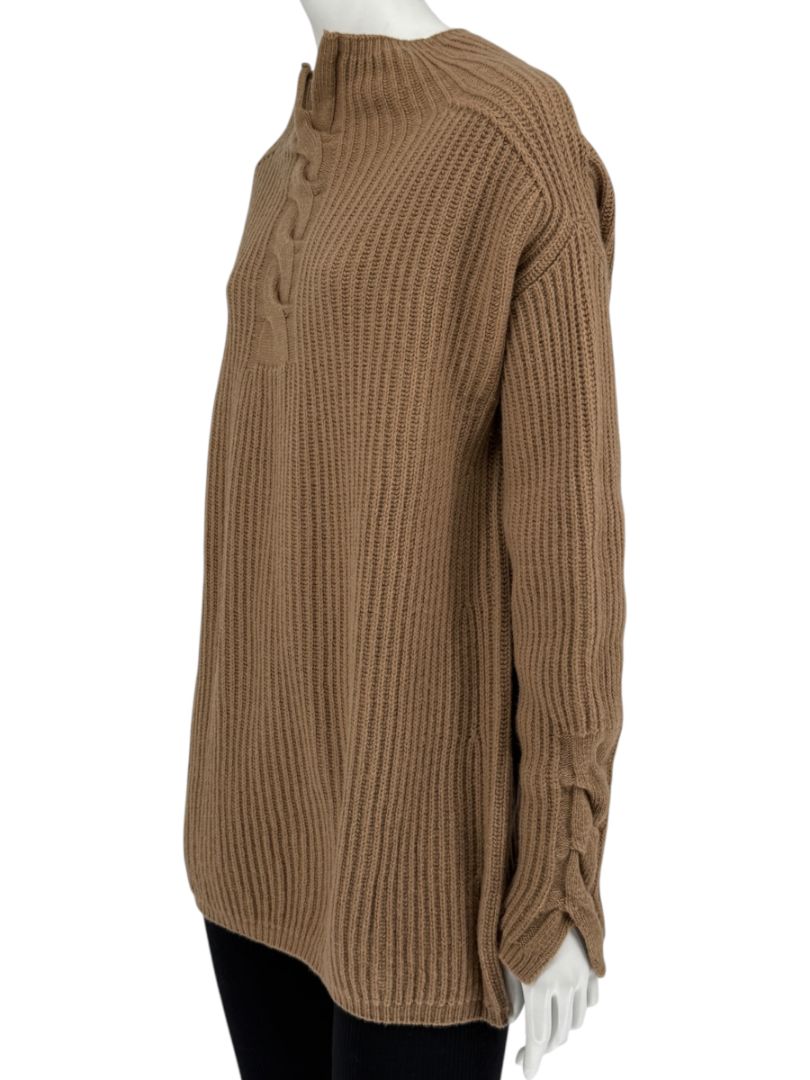 S’Max Mara Camel Ribbed Wool-Cashmere Sweater – Size M