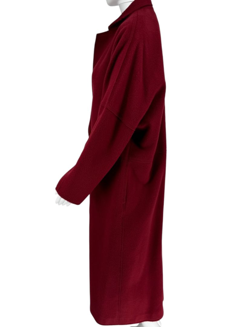 Pamella Roland Burgundy Cashmere Double-Breasted Coat – Size L