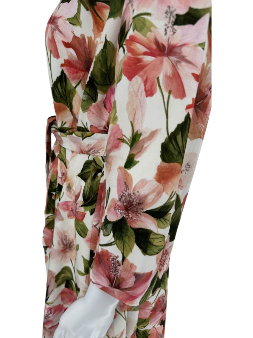 Pamella Roland Pink & Green Floral Belted Jacket – Large