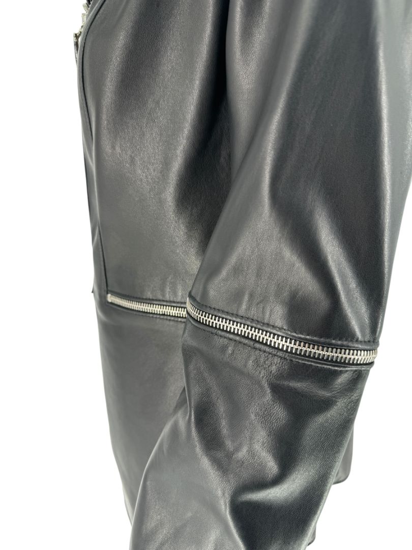 Pamella Roland Black Leather Moto Jacket - Large
