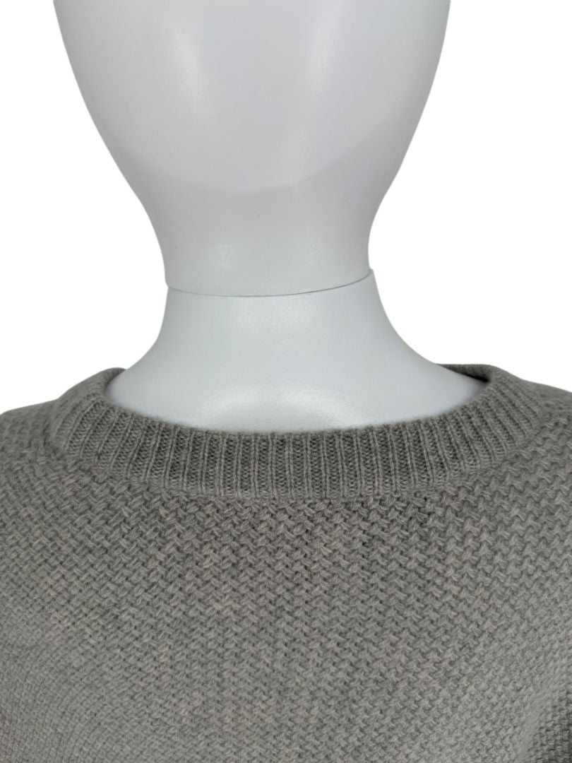 Ralph Lauren Gray Cashmere Poncho with Suede Trim – Size XS/S