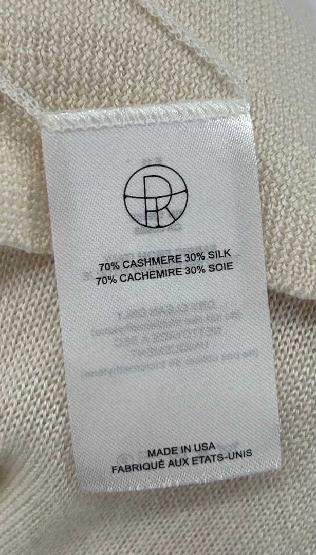 The Row Ivory Cashmere-Silk Crewneck Sweater – Size L