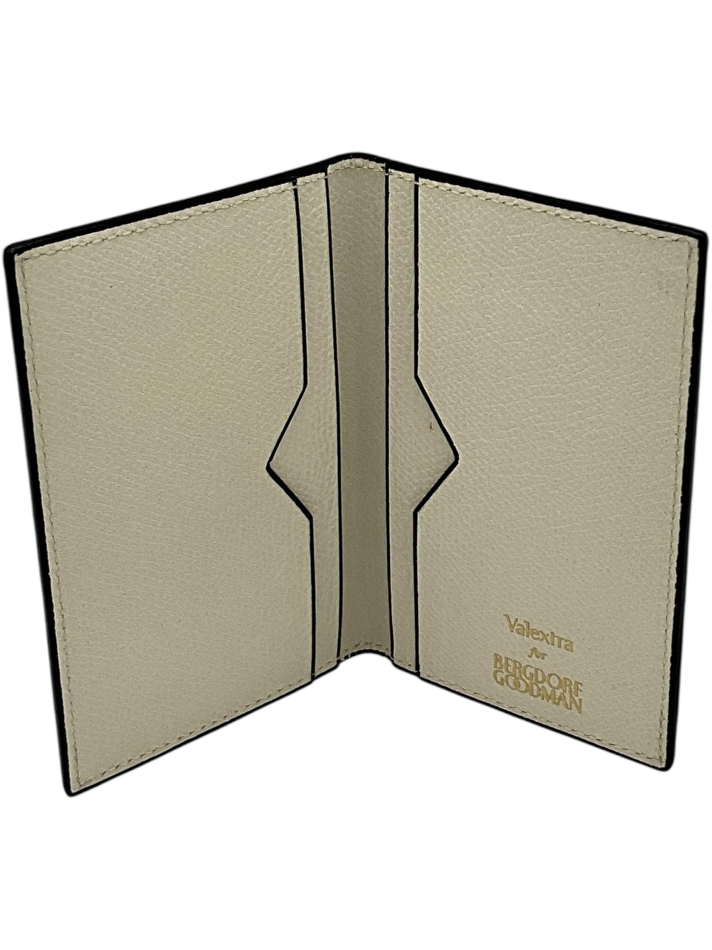 Valextra for Bergdorf Goodman Ivory Grained Leather Card Holder