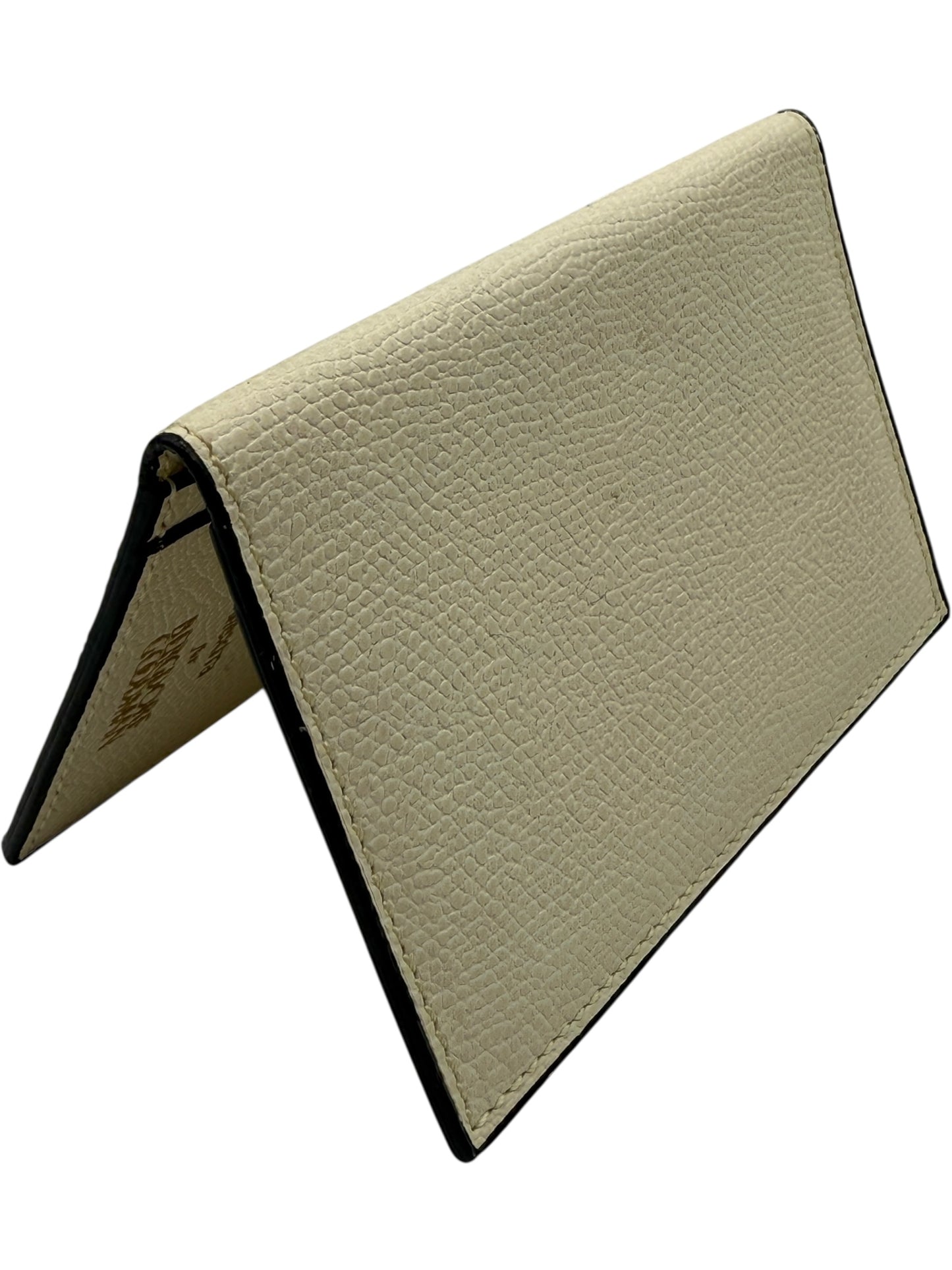 Valextra for Bergdorf Goodman Ivory Grained Leather Card Holder