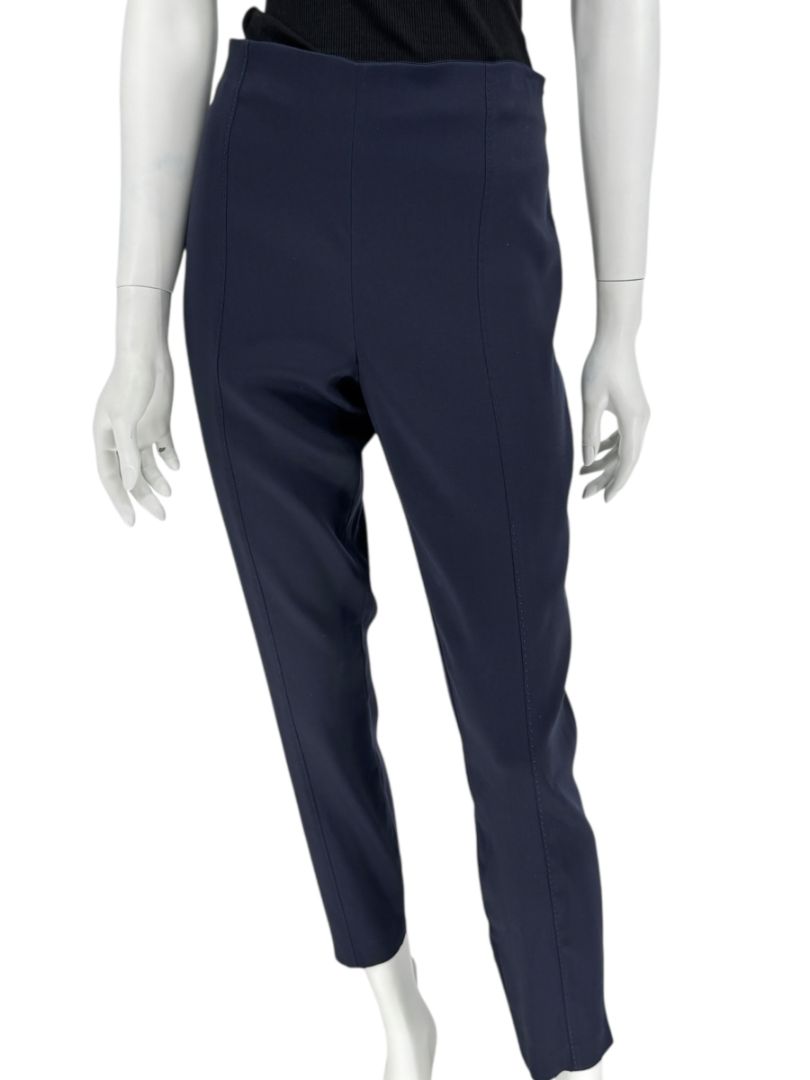 The Row Navy Wool-Silk Blend Cropped Trousers – Size 10