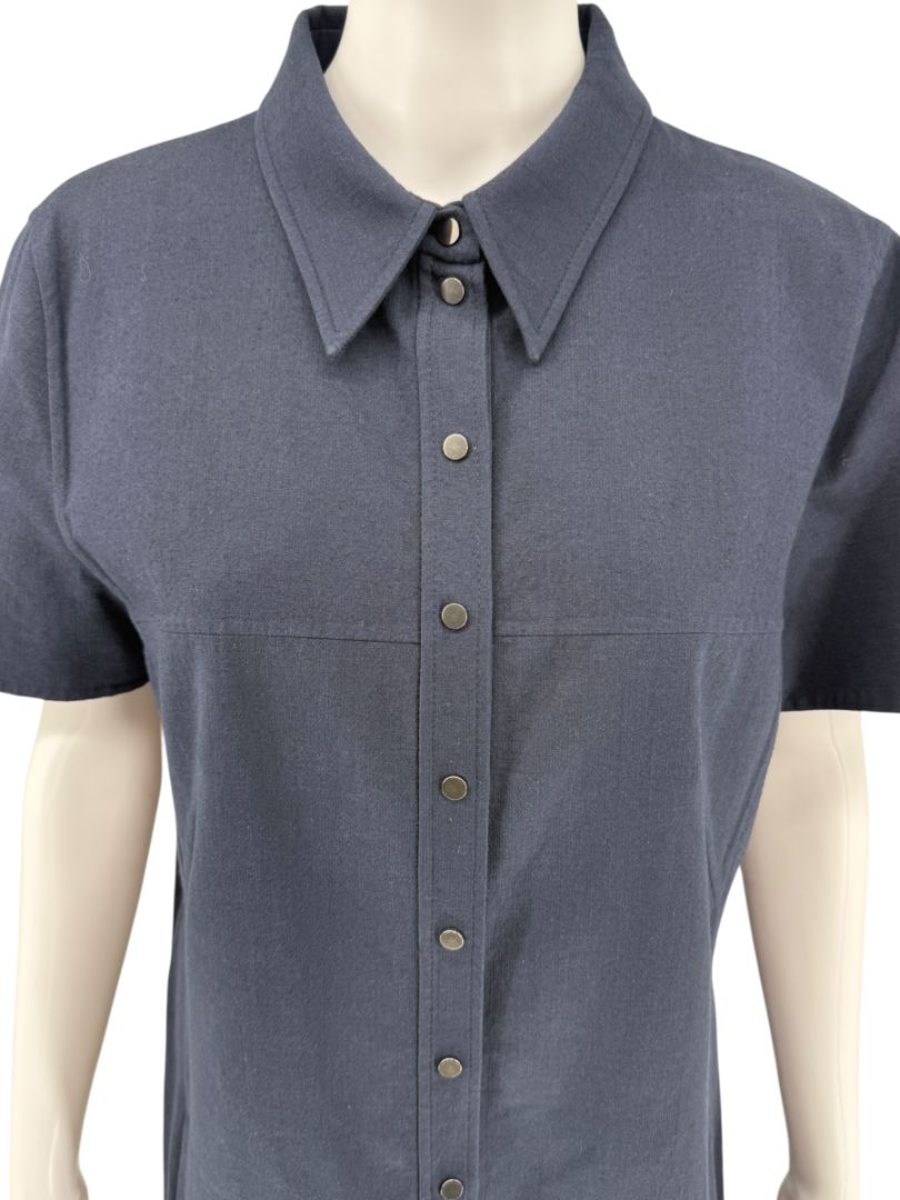 Akris Navy Short Sleeve Polo Dress – Size US 10