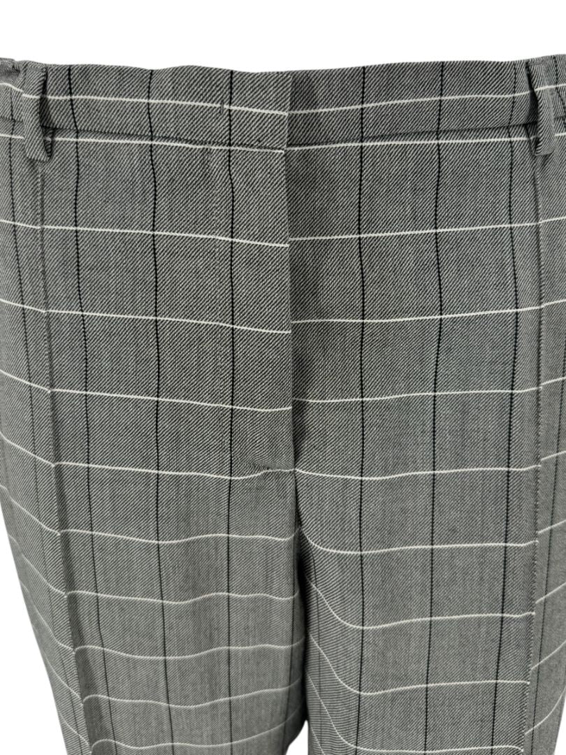A-K-R-I-S Punto Grey Windowpane Wool Pantsuit – Jacket Size 8, Pants Size 10