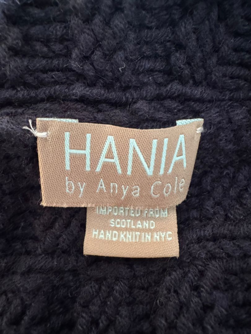 HANIA by Anya Cole Navy Hand-Knit Cable Vest – O/S