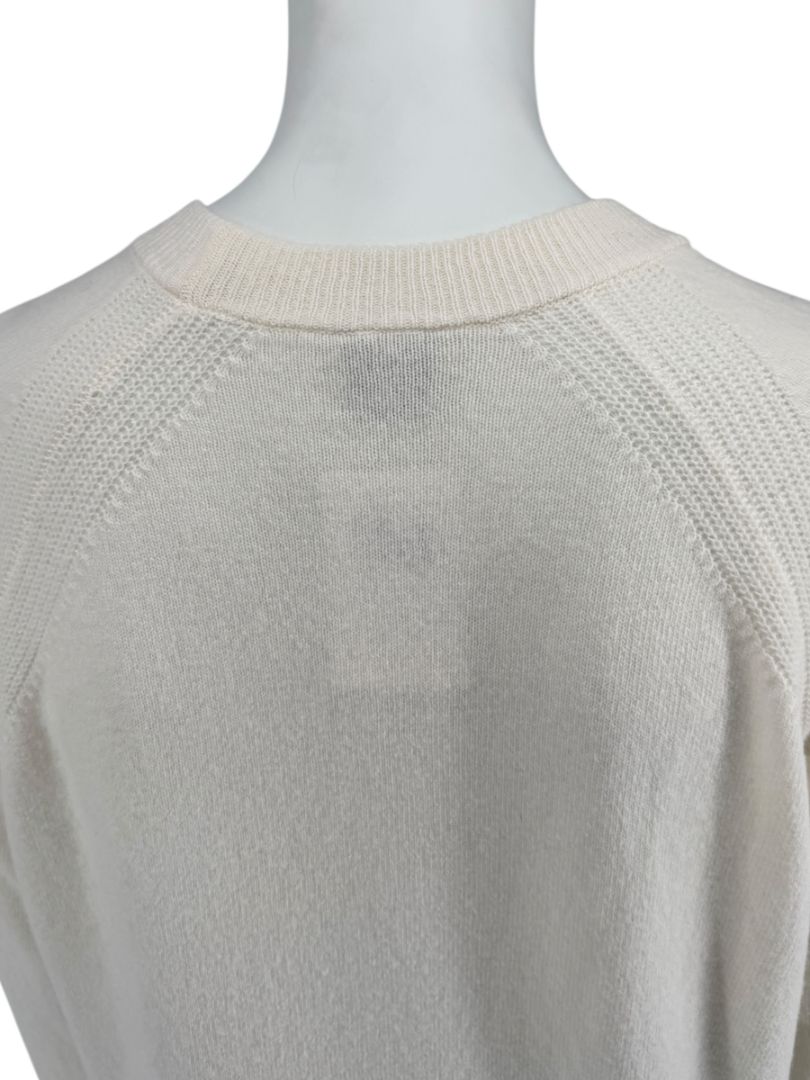 Eleventy Ivory Wool & Cashmere Crewneck Sweater – Size M