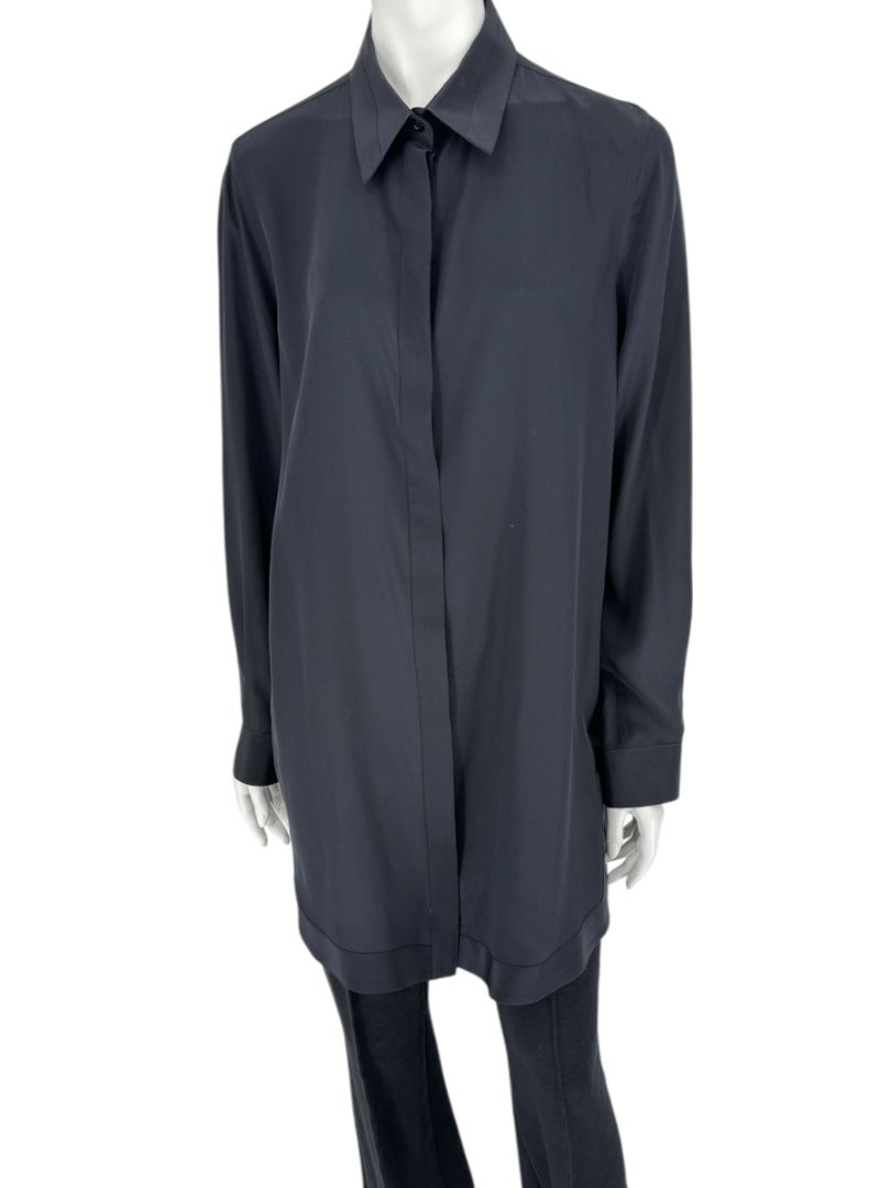 Givenchy Black Silk Tunic Shirt Dress – Size FR 42 (Fits Like M/L)