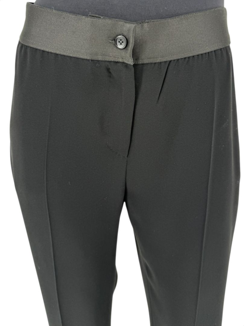 Max Mara Black Tailored Pants with Contrast Waistband – Size 14 (US)