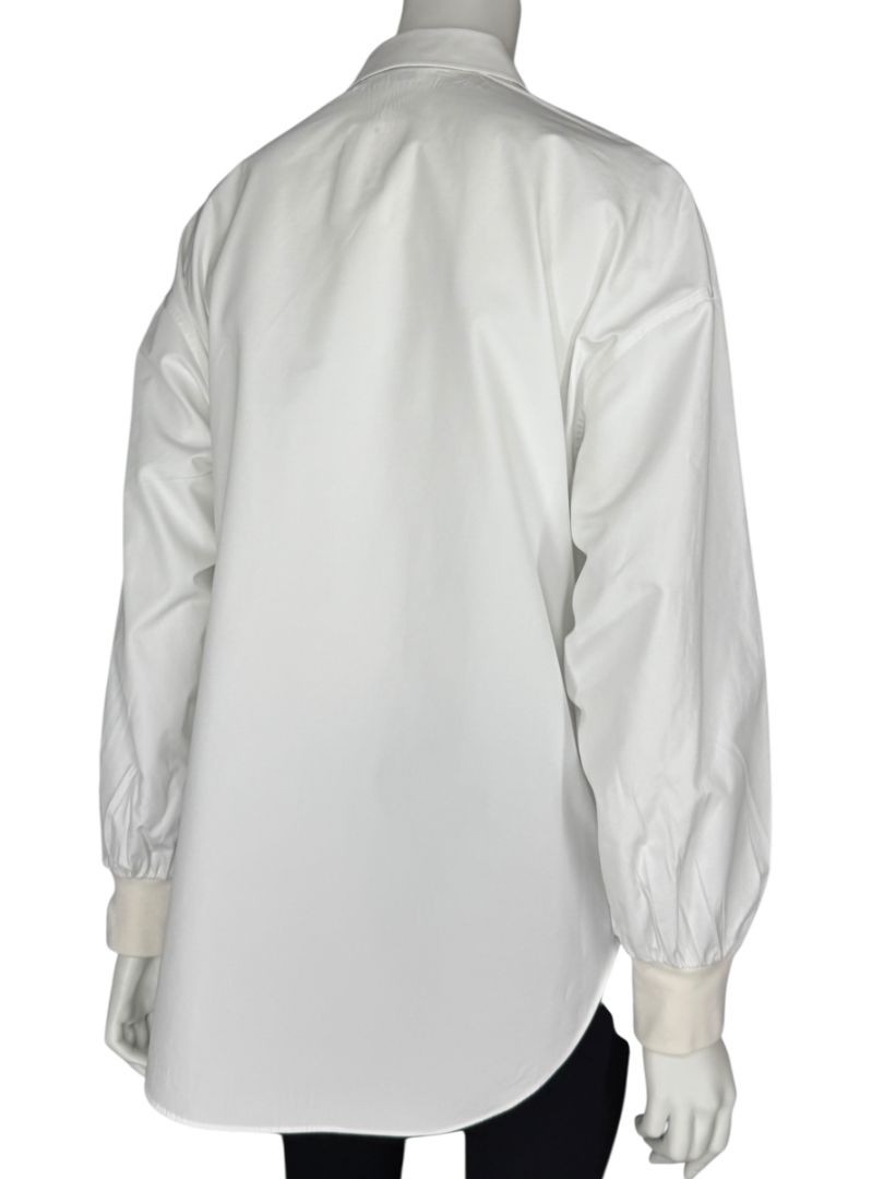 Alexander McQueen White Cotton Shirt with Balloon Sleeves – Size IT 38