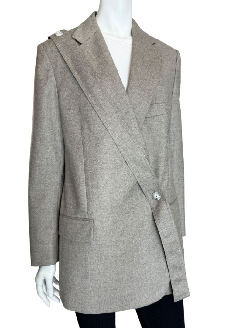 Stella McCartney Grey Wool Structured Blazer – Size IT 40