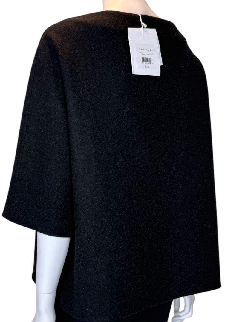 The Row Black Mélange Wool-Blend Top – Size Small