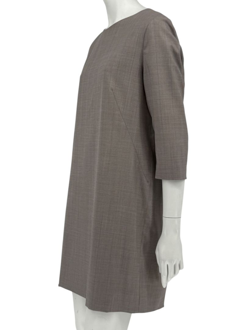 The Row Taupe Wool-Blend Shift Dress – Size M