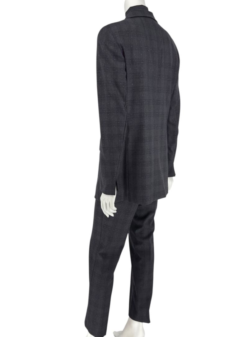 Akris Punto Grey Wool Suit with Purple Fleck Detailing – Size US 10
