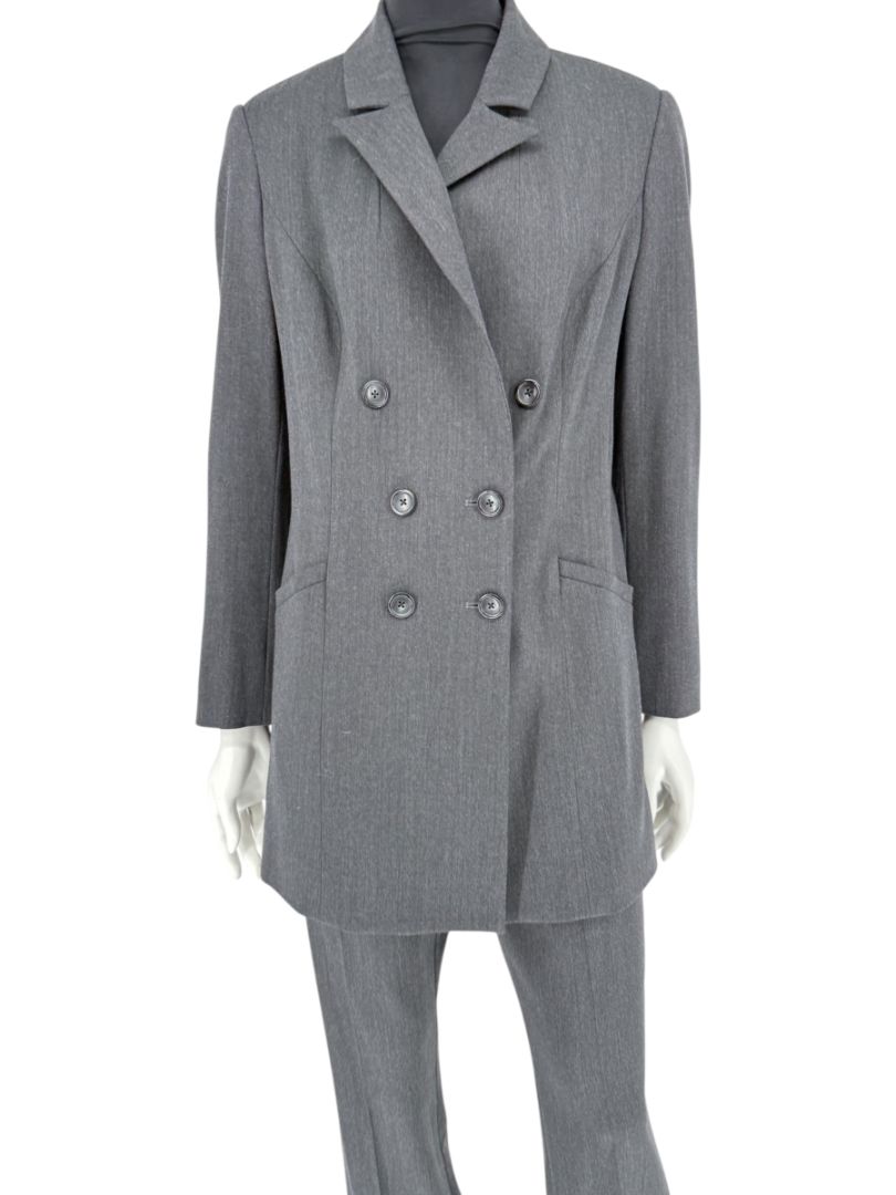 Pamella Roland Charcoal Grey Tailored Pantsuit – Large