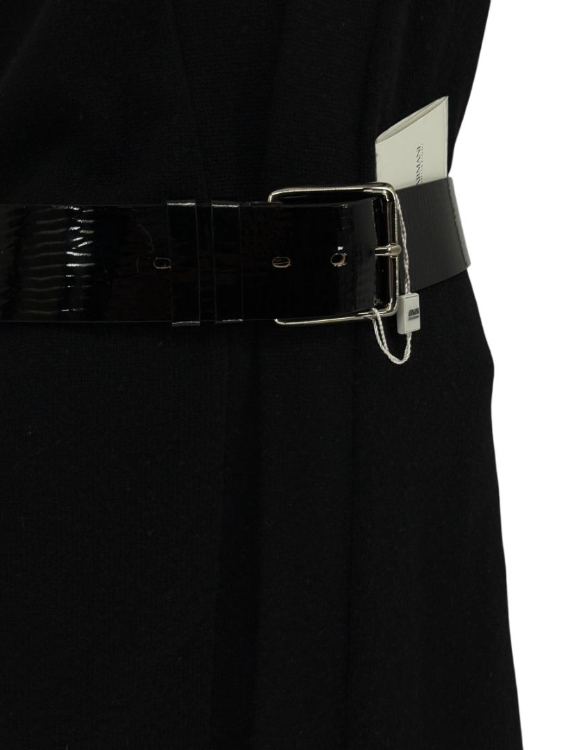 Armani Collezioni Black Patent Leather Belt – Size 42 (L) – 2" Wide