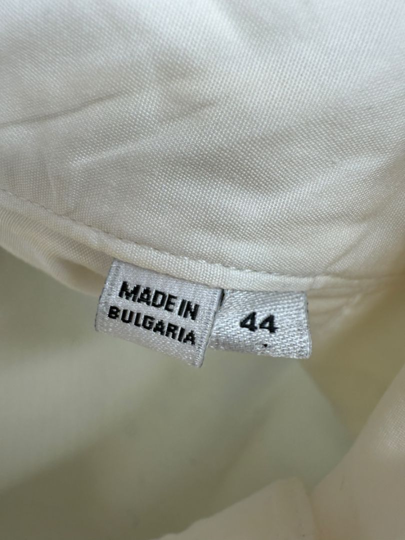 Karl Lagerfeld White Cotton Tuxedo-Style Pleated Shirt – Size 44