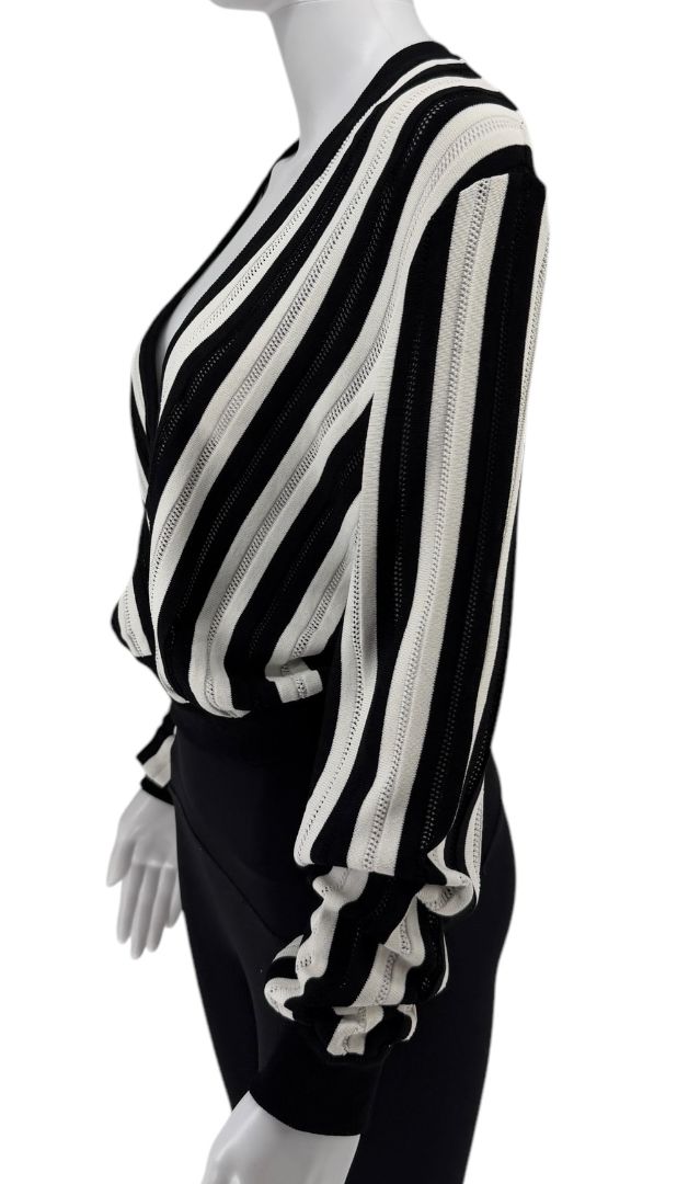 Givenchy Black & White Striped Knit Sweater – Size L