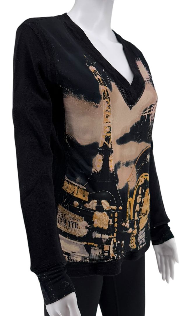 Jean Paul Gaultier Maille Femme Paris Cityscape Knit Top – Size L
