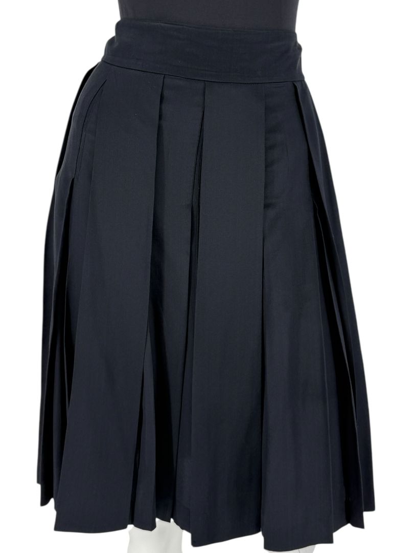 Chanel Pleated Soft Black Silk Skirt – Spring 2001, Size 42