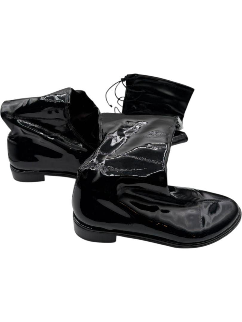 Stuart Weitzman 50/50 Over-the-Knee Boots in Black Patent Leather – Size 9.5