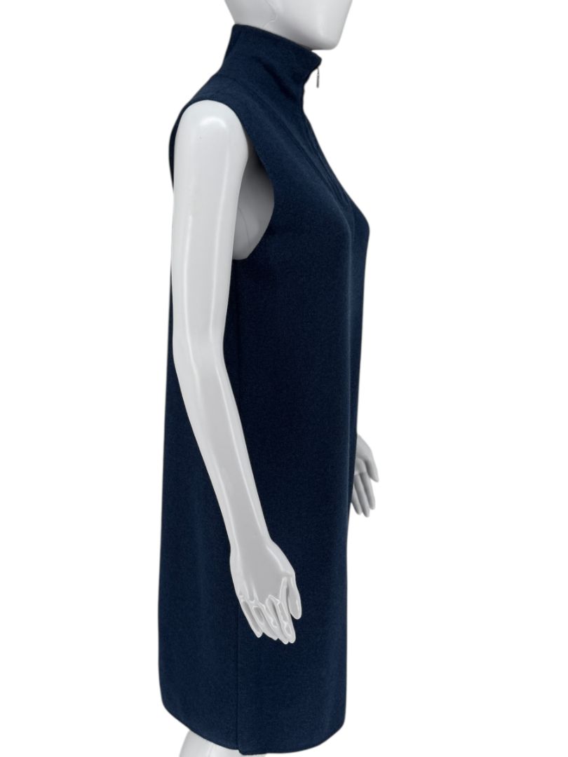 Akris Cashmere Knit Zip Dress in Navy – Size US 10 / FR 42