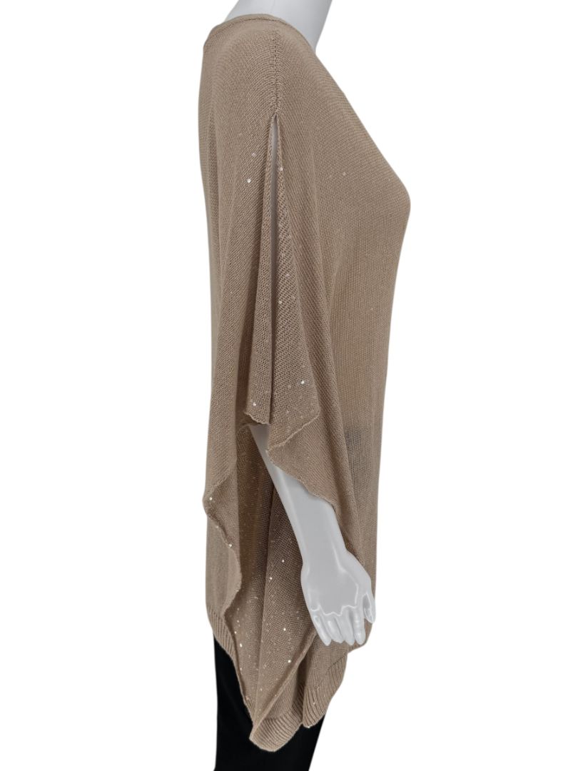 Brunello Cucinelli Linen-Silk Asymmetric Sequin Sweater – Size L