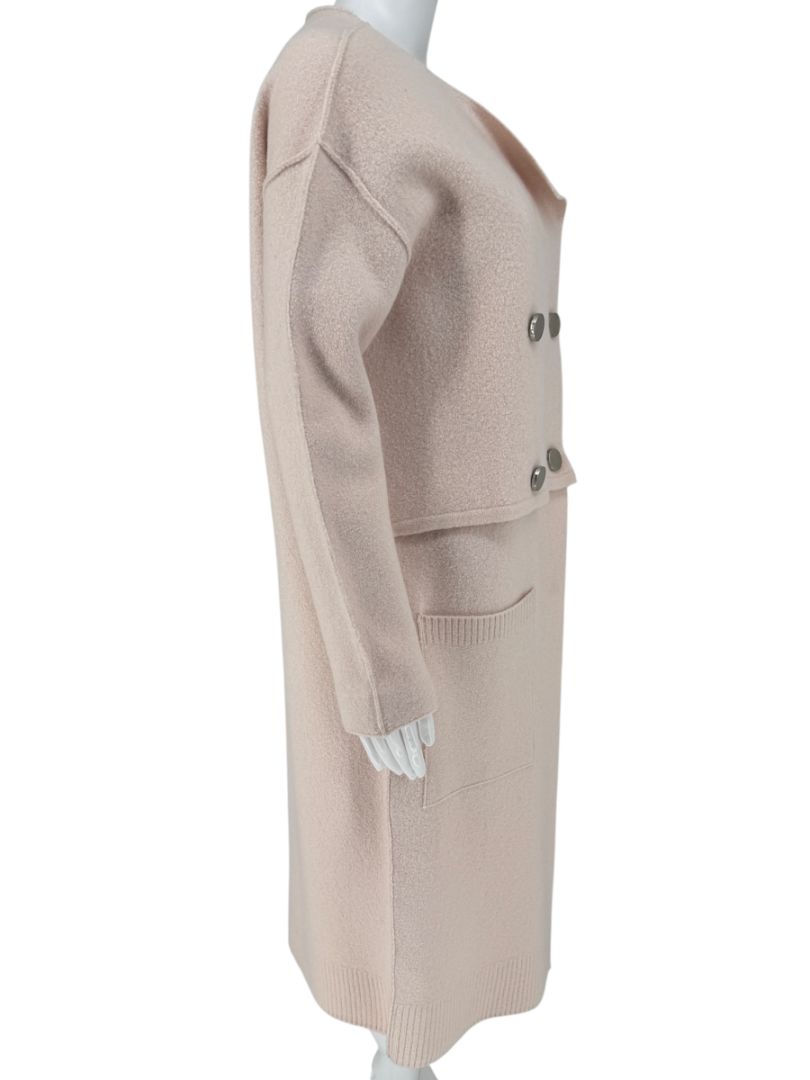 Proenza Schouler Pale Pink Double-Breasted Wool Coat - Small